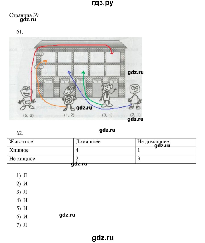 ГДЗ по информатике 2 класс Бененсон тетрадь для самостоятельной работы   страница - 39, Решебник