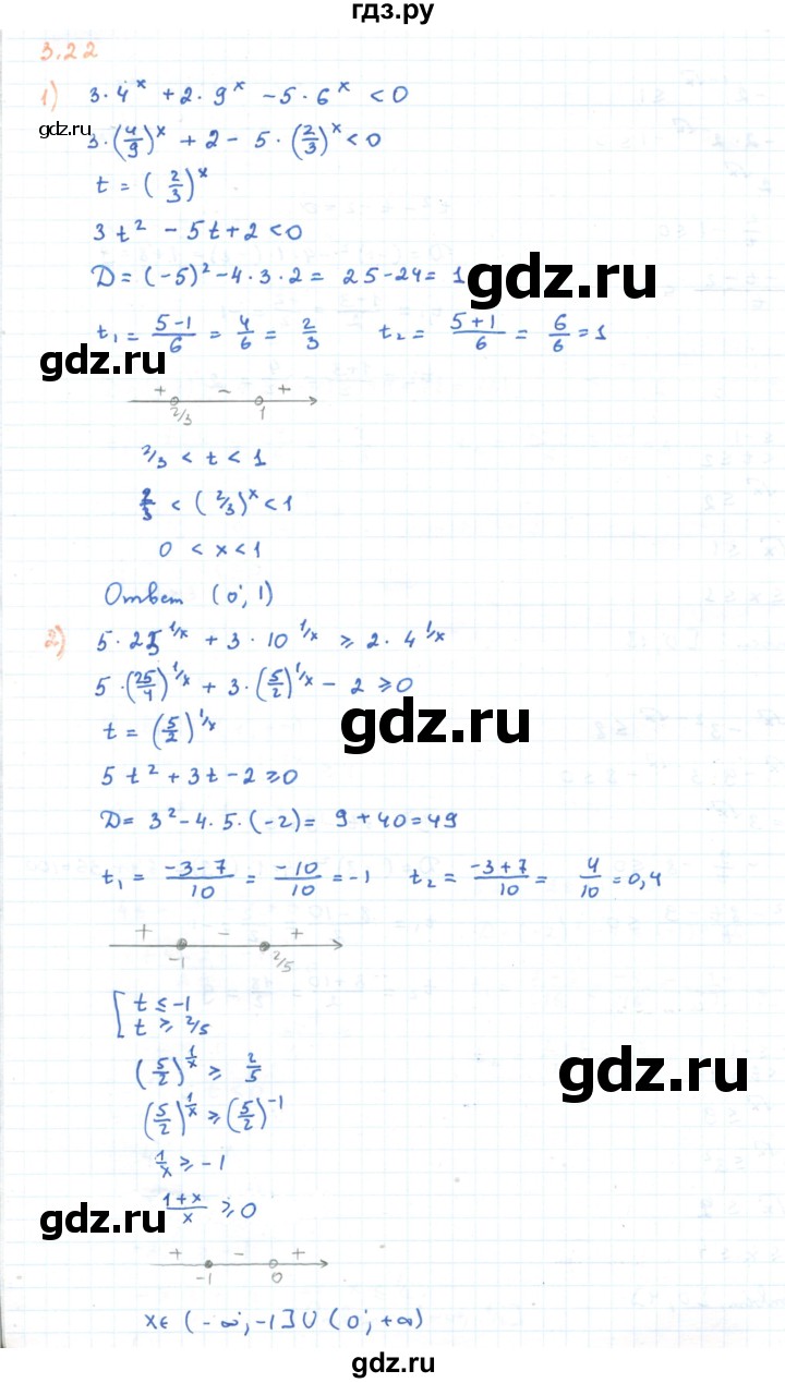 ГДЗ по алгебре 11 класс Мерзляк  Углубленный уровень параграф 3 - 3.22, Решебник