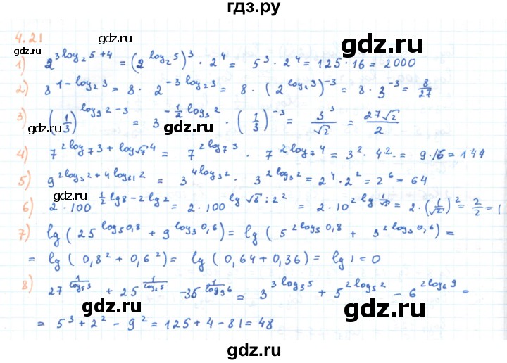 ГДЗ по алгебре 11 класс Мерзляк  Углубленный уровень параграф 4 - 4.21, Решебник