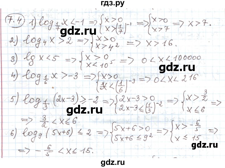 ГДЗ по алгебре 11 класс Мерзляк  Углубленный уровень параграф 7 - 7.4, Решебник