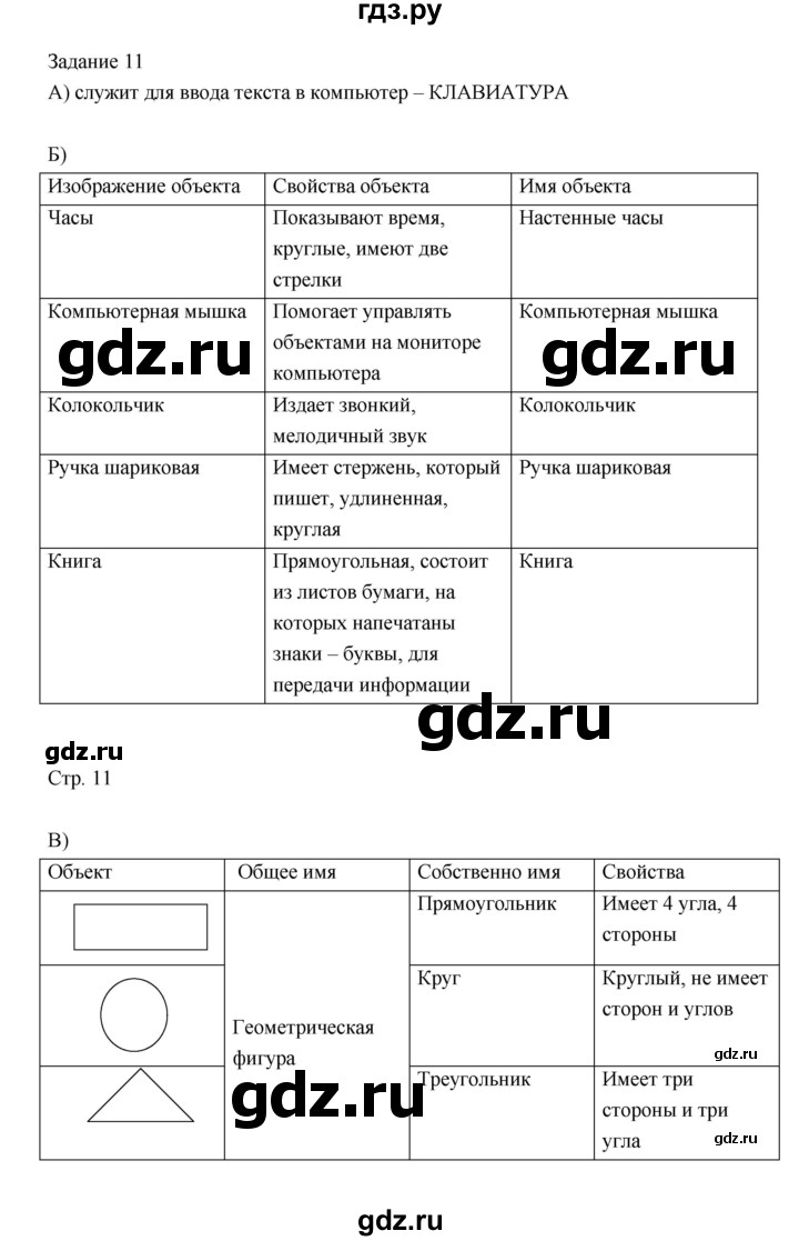 ГДЗ §11 11 информатика 3 класс рабочая тетрадь Матвеева, Челак