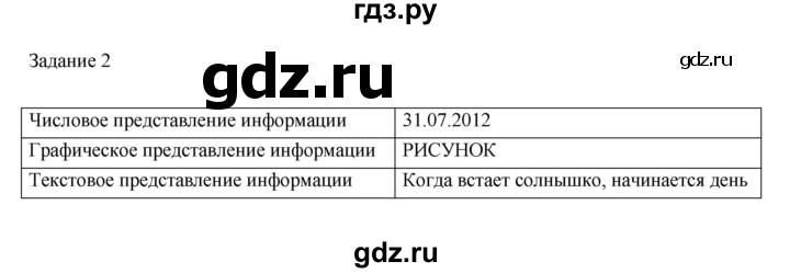 ГДЗ по информатике 3 класс Матвеева рабочая тетрадь  §6 - 2, Решебник №1