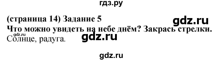 ГДЗ по окружающему миру 1 класс Плешаков проверочные работы  страница - 14, Решебник 2017