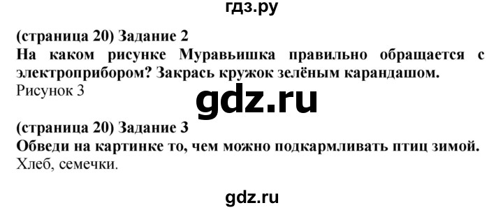 ГДЗ по окружающему миру 1 класс Плешаков проверочные работы  страница - 20, Решебник 2017