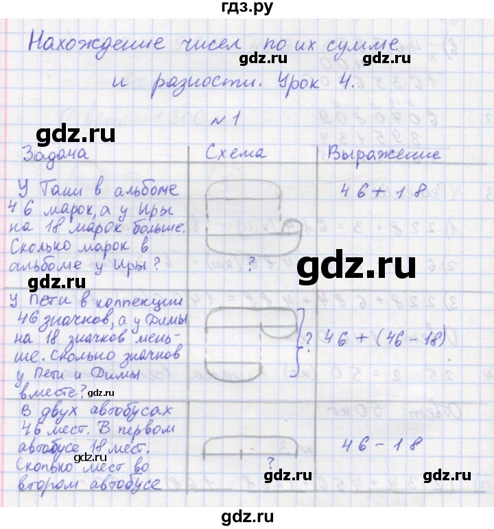 ГДЗ по математике 3 класс Петерсон рабочая тетрадь  часть 2 / урок - 4, Решебник 2016