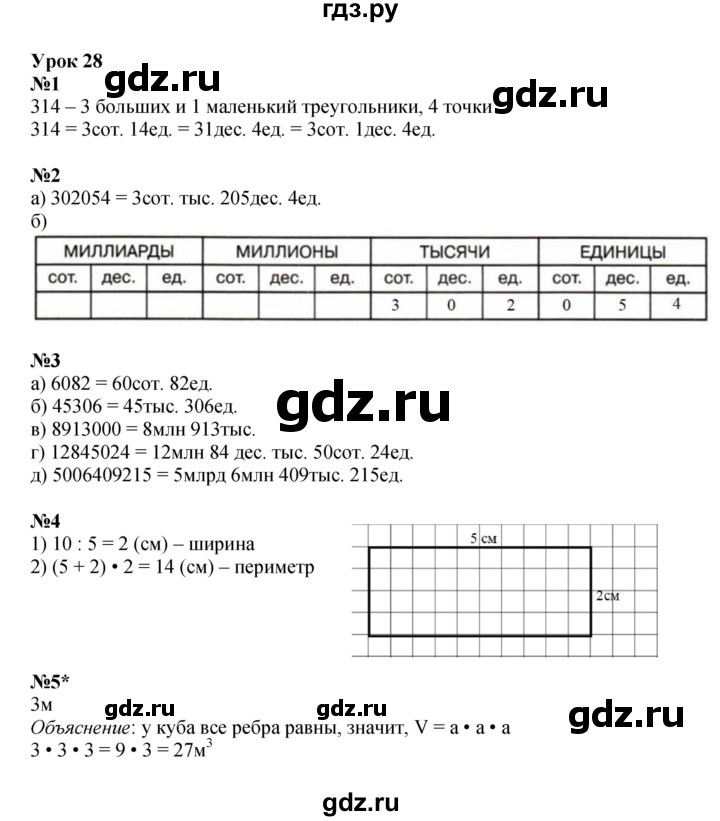 ГДЗ по математике 3 класс Петерсон рабочая тетрадь  часть 1 / урок - 28, Решебник 2025 (углублённый уровень)