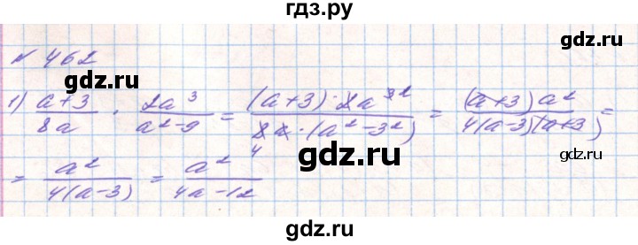 ГДЗ по алгебре 8 класс Тарасенкова   вправа - 462, Решебник