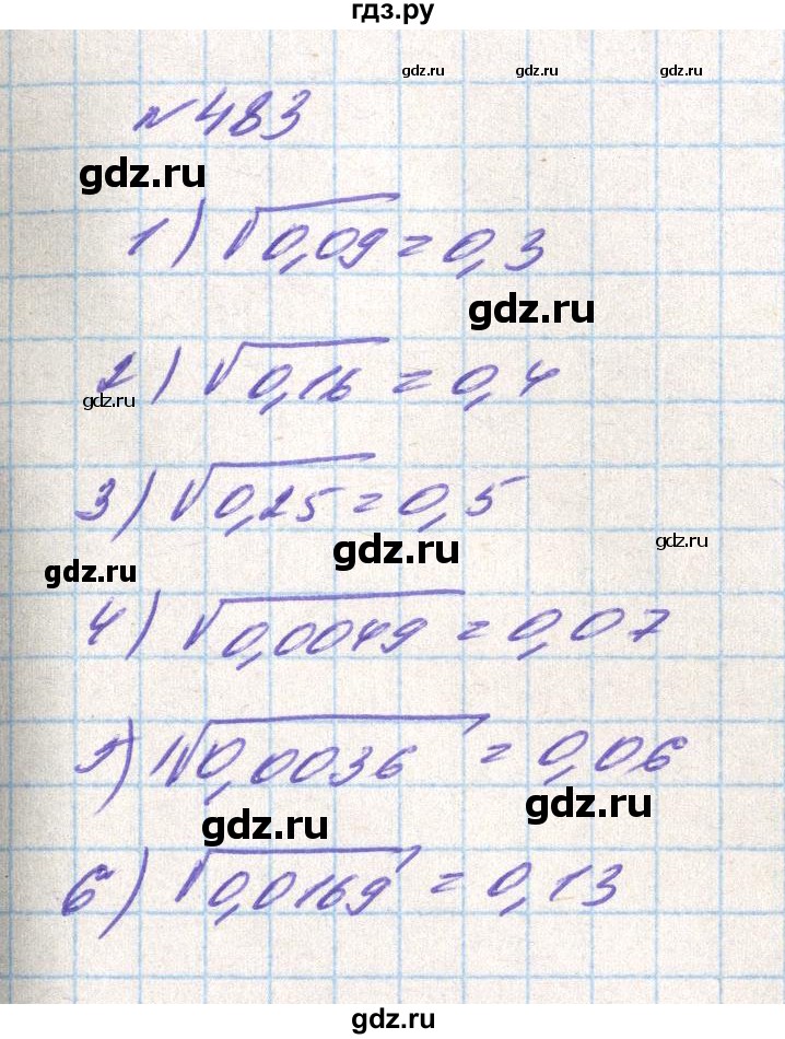 ГДЗ по алгебре 8 класс Тарасенкова   вправа - 483, Решебник