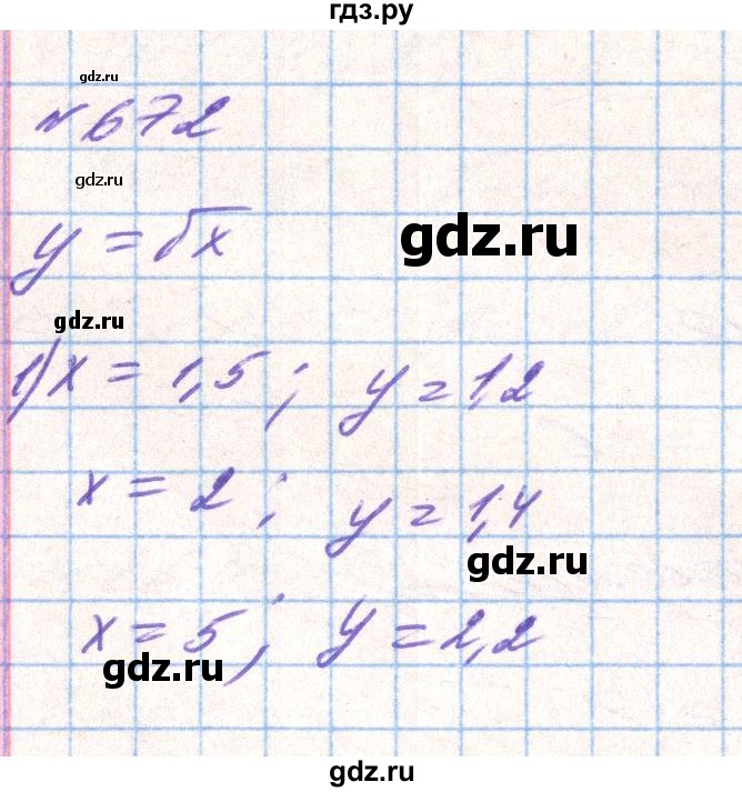 ГДЗ по алгебре 8 класс Тарасенкова   вправа - 672, Решебник