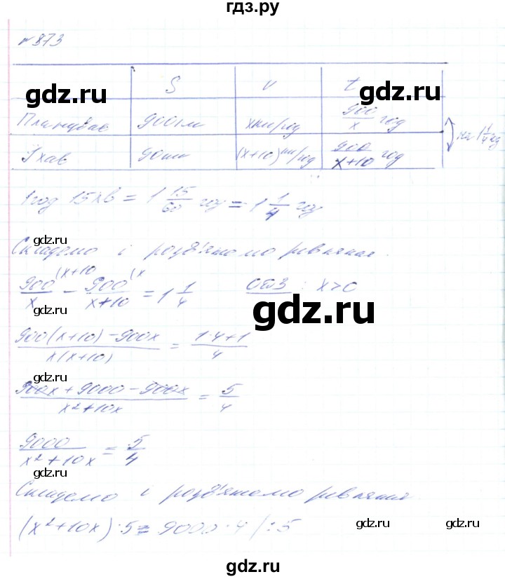 ГДЗ по алгебре 8 класс Тарасенкова   вправа - 873, Решебник