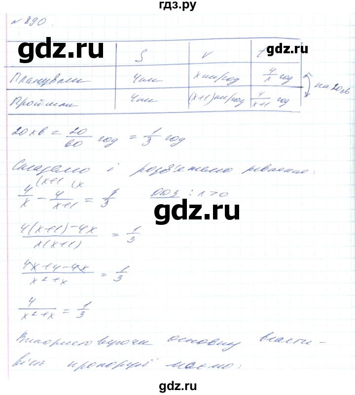 ГДЗ по алгебре 8 класс Тарасенкова   вправа - 890, Решебник