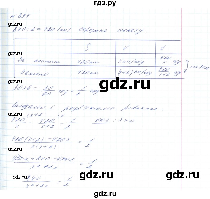 ГДЗ по алгебре 8 класс Тарасенкова   вправа - 894, Решебник