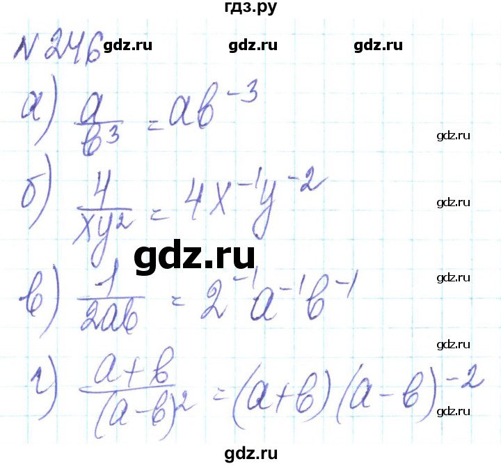 ГДЗ по алгебре 8 класс Кравчук   вправа - 246, Решебник