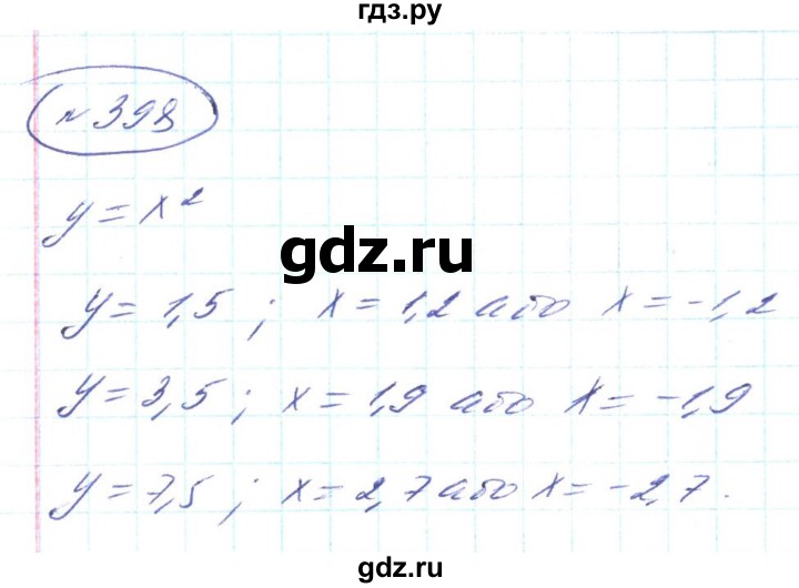 ГДЗ по алгебре 8 класс Кравчук   вправа - 398, Решебник
