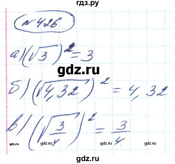 ГДЗ по алгебре 8 класс Кравчук   вправа - 426, Решебник