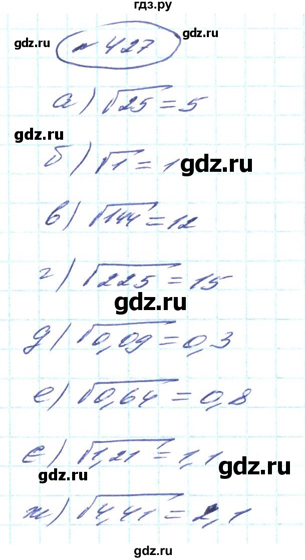 ГДЗ по алгебре 8 класс Кравчук   вправа - 427, Решебник