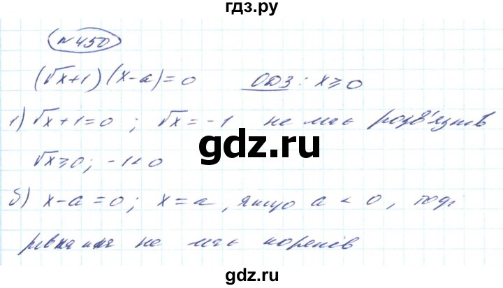ГДЗ по алгебре 8 класс Кравчук   вправа - 450, Решебник