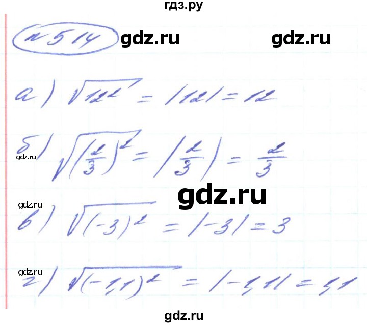 ГДЗ по алгебре 8 класс Кравчук   вправа - 514, Решебник