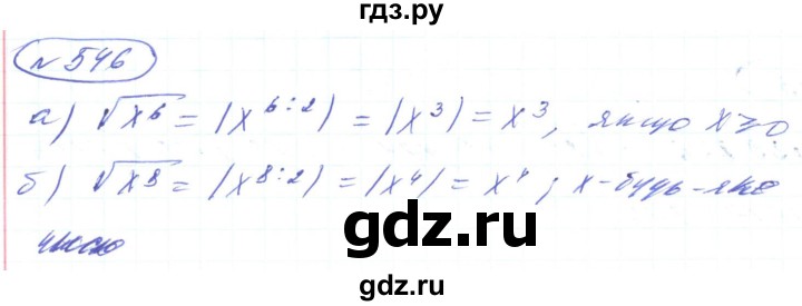 ГДЗ по алгебре 8 класс Кравчук   вправа - 546, Решебник