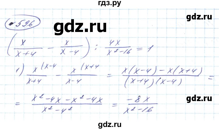 ГДЗ по алгебре 8 класс Кравчук   вправа - 596, Решебник