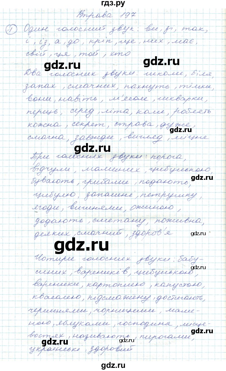ГДЗ по украинскому языку 5 класс Ермоленко   вправа - 197, Решебник