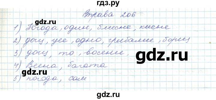 ГДЗ по украинскому языку 5 класс Ермоленко   вправа - 206, Решебник