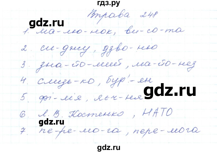 ГДЗ по украинскому языку 5 класс Ермоленко   вправа - 248, Решебник