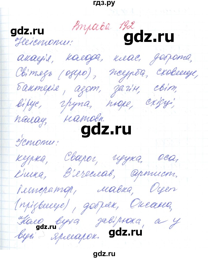 ГДЗ по украинскому языку 6 класс Заболотний   вправа - 192, Решебник