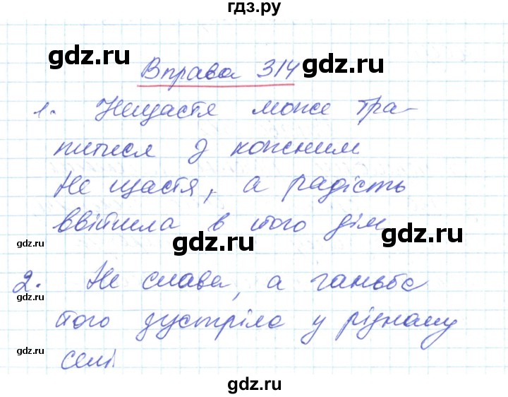 ГДЗ по украинскому языку 6 класс Заболотний   вправа - 314, Решебник