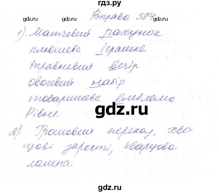 ГДЗ по украинскому языку 6 класс Заболотний   вправа - 384, Решебник