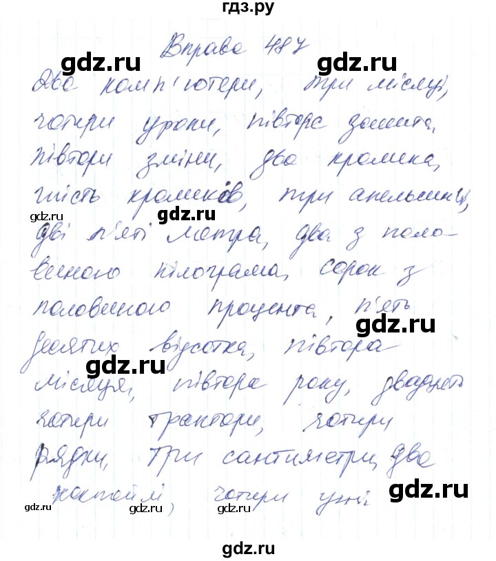 ГДЗ по украинскому языку 6 класс Заболотний   вправа - 487, Решебник