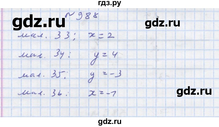 ГДЗ по алгебре 7 класс Истер   вправа - 988, Решебник