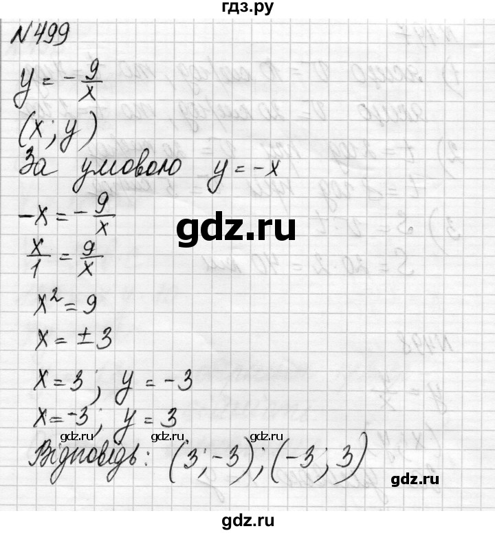 ГДЗ по алгебре 8 класс Истер   вправа - 499, Решебник