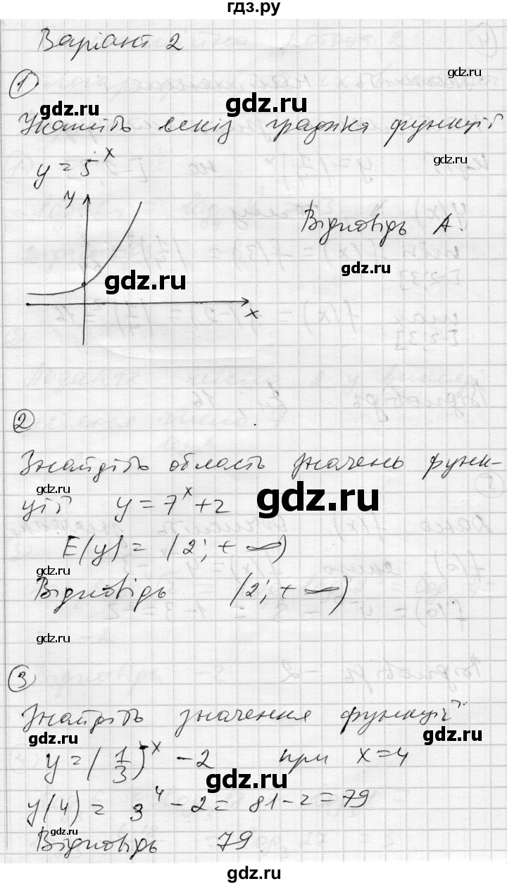 ГДЗ по алгебре 11 класс Зинченко комплексная тетрадь для контроля знаний Уровень стандарта сторінка - 2, Решебник