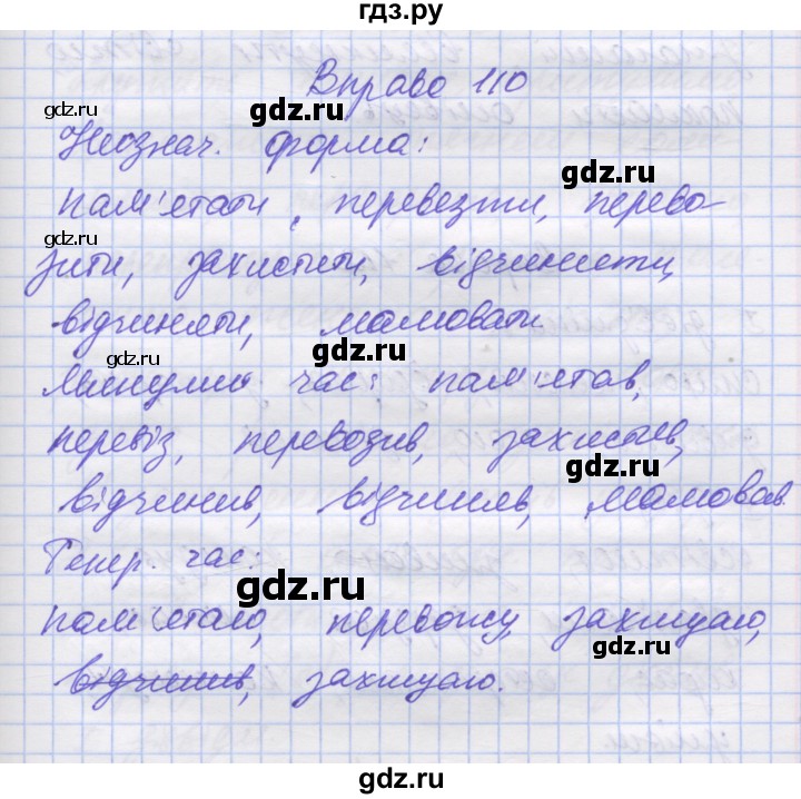 ГДЗ по украинскому языку 7 класс Заболотний   вправа - 110, Решебник