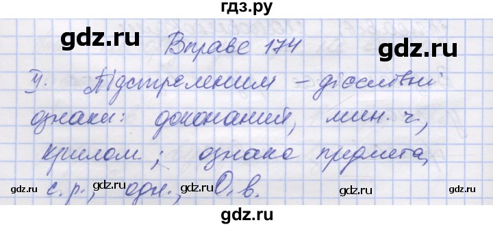 ГДЗ по украинскому языку 7 класс Заболотний   вправа - 174, Решебник