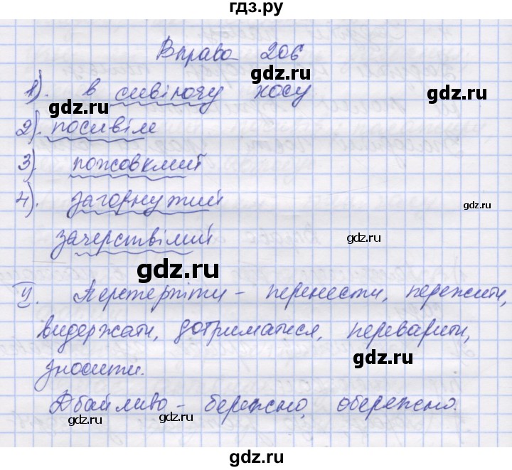 ГДЗ по украинскому языку 7 класс Заболотний   вправа - 206, Решебник