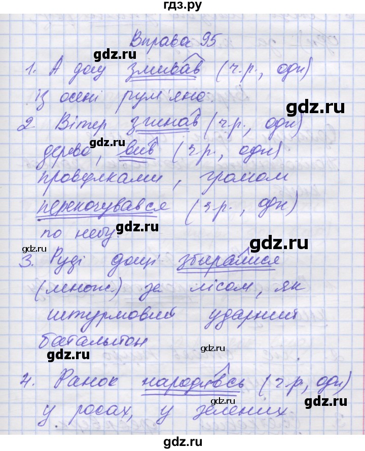ГДЗ по украинскому языку 7 класс Заболотний   вправа - 95, Решебник