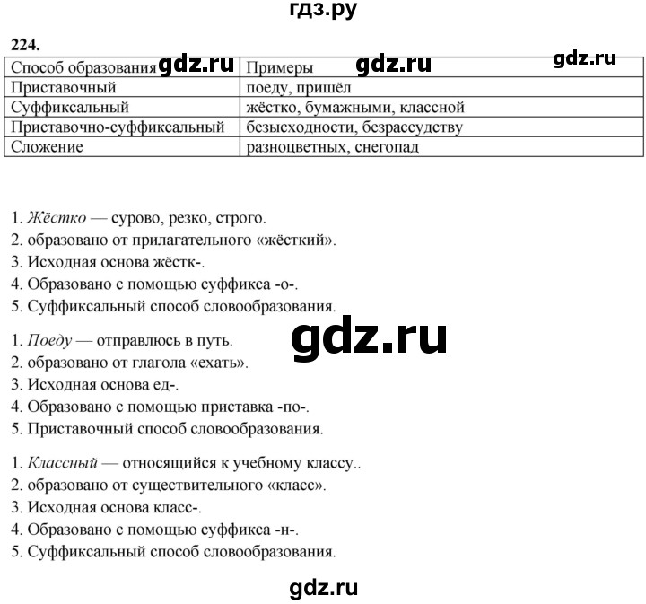 ГДЗ по русскому языку 7 класс Янченко рабочая тетрадь Скорая помощь (Баранов)  упражнение - 224, Решебник 2023