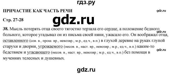 ГДЗ по русскому языку 7 класс Янченко рабочая тетрадь Скорая помощь (Баранов)  упражнение - 38, Решебник 2023