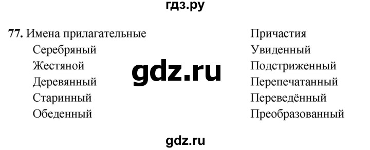 ГДЗ по русскому языку 7 класс Янченко рабочая тетрадь Скорая помощь (Баранов)  упражнение - 77, Решебник 2023