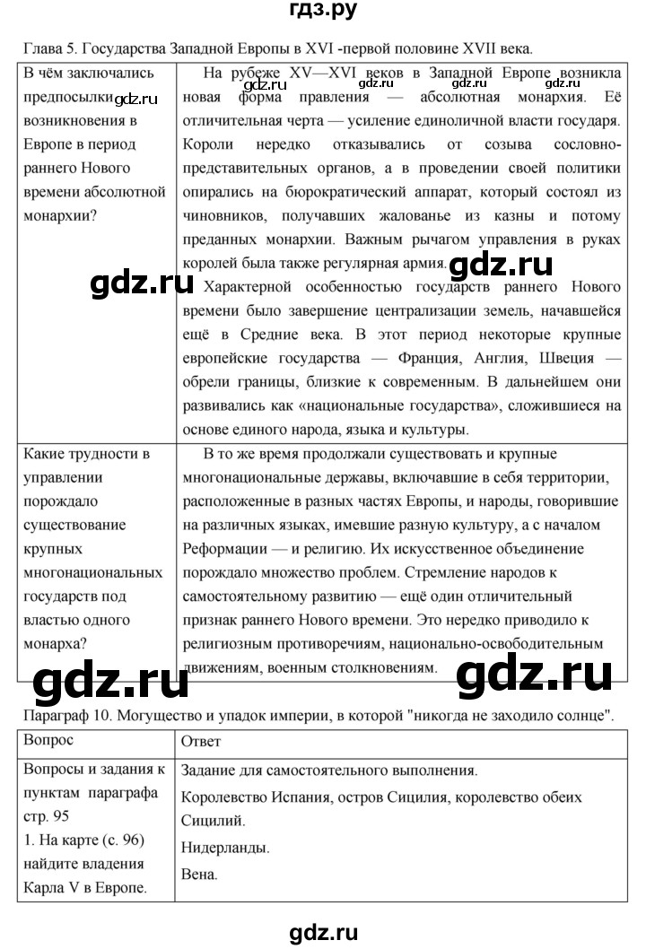 ГДЗ по истории 7 класс  Дмитриева История нового времени (Всеобщая)  параграф - 10, Решебник