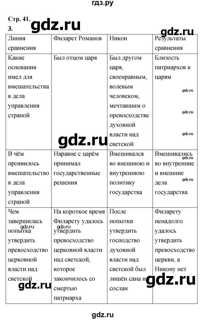 ГДЗ страница 41 история 7 класс тетрадь-тренажер История России Данилов,  Лукутин