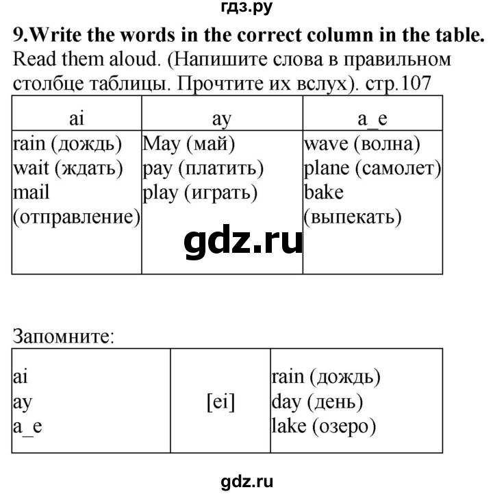 ГДЗ по английскому языку 4 класс Цуканова   страница - 107, Решебник