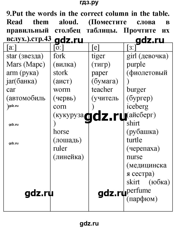 ГДЗ по английскому языку 4 класс Цуканова   страница - 43, Решебник