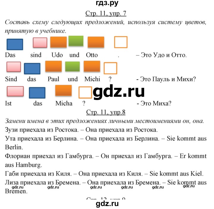 ГДЗ по немецкому языку 5 класс Радченко рабочая тетрадь  тетрадь №1. страница - 11, Решебник