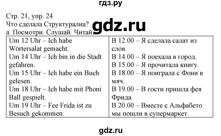 ГДЗ по немецкому языку 3 класс Захарова Wunderkinder Plus Углубленный уровень часть 2. страница - 21, Решебник