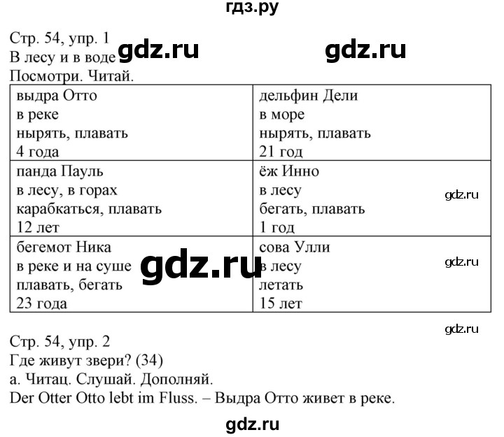 ГДЗ по немецкому языку 3 класс Захарова Wunderkinder Plus Углубленный уровень часть 2. страница - 54, Решебник