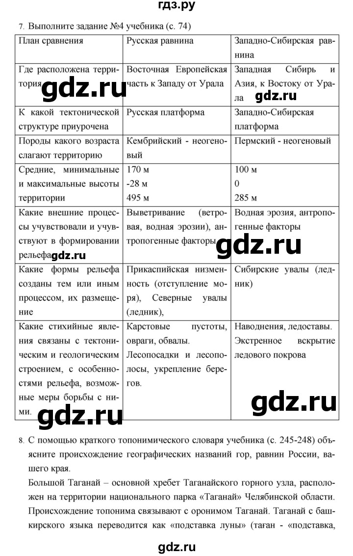 ГДЗ по географии 8 класс Баринова рабочая тетрадь  страница - 29–31, Решебник