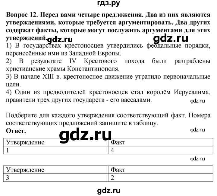 ГДЗ по истории 6 класс Уколова тетрадь-экзаменатор Средние века (Ведюшкин)  страница - 16, Решебник 2019